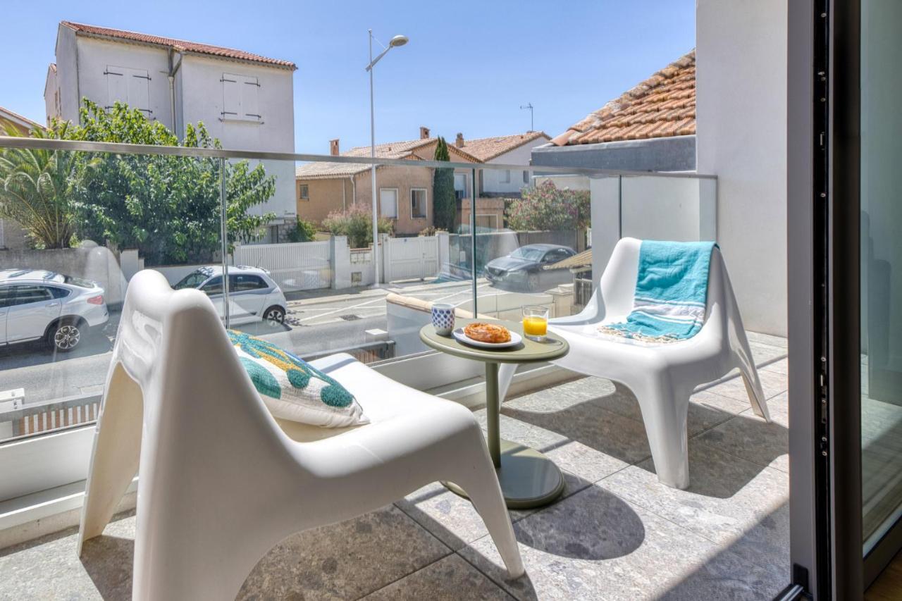 South-Of-France T2 Neuf Haut De Gamme, Climatise, Parking Gratuit, 2Eme Ligne Balcon การ์นง-ปลาจ ภายนอก รูปภาพ