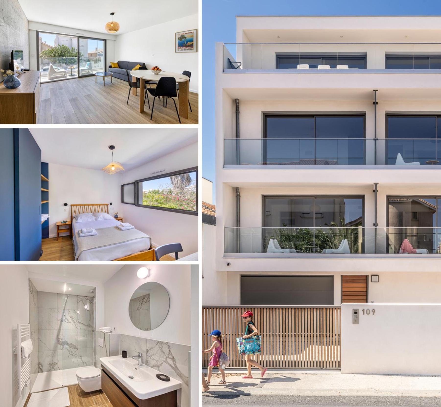 South-Of-France T2 Neuf Haut De Gamme, Climatise, Parking Gratuit, 2Eme Ligne Balcon การ์นง-ปลาจ ภายนอก รูปภาพ